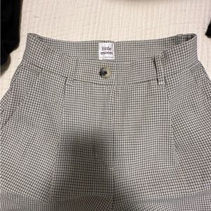 Pleated Plaid Trousers